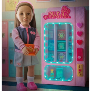 Our Generation Snacktime Fun Pink Vending Machine Set for 18" Dolls BRAND NEW